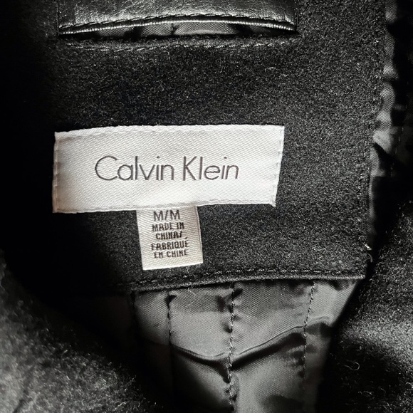 Calvin Klein Mens M black wool coat - Picture 4 of 6